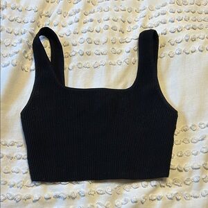 Babaton Black Ribbed Top